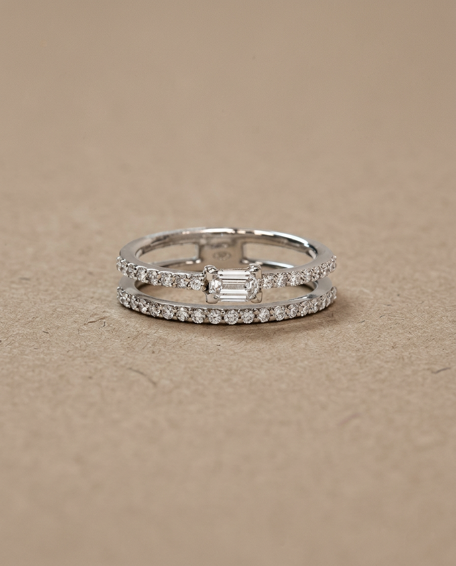Dual Radiance Emerald Cut Diamond Ring